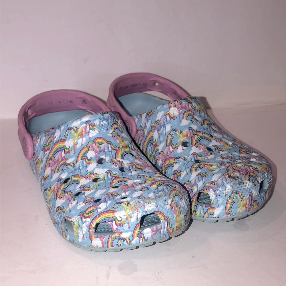 Crocs Lisa Frank Rainbow Unicorn Kids Slippers
